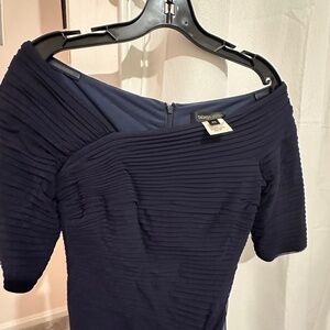 Tadashi navy blue evening dress